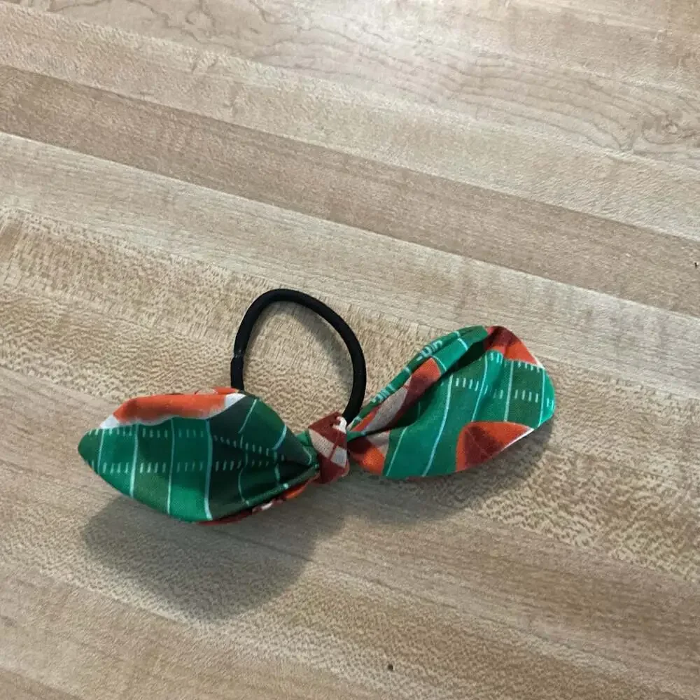 Set of 3 Handmade Fabric Knot Bow Hair Tie Ponytail Holders